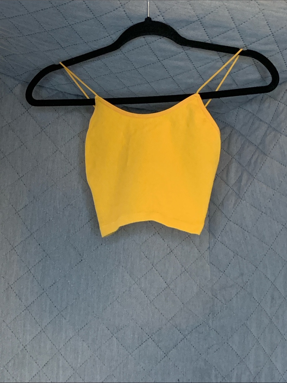 #215 Streetwear Society Yellow Spaghetti-Strap Crop Camisole